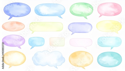 パステルカラーの吹き出しイラスト