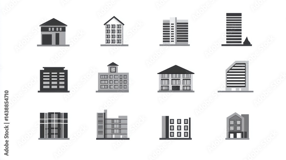 Collection of Building Icons Collection of Building Icons