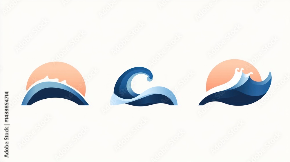 Obraz premium Ocean Waves Graphic Design Collection