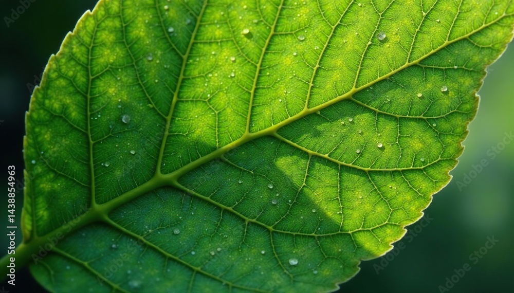 Obraz premium Nature's intricate leaf vein network showing repetitive branching , green, botany