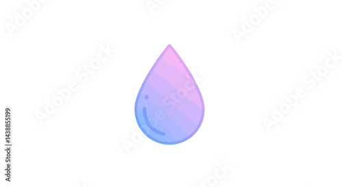 Cute water drop with pastel colors for graphic design and presentations offering a soft and inviting visual element for various creative projects