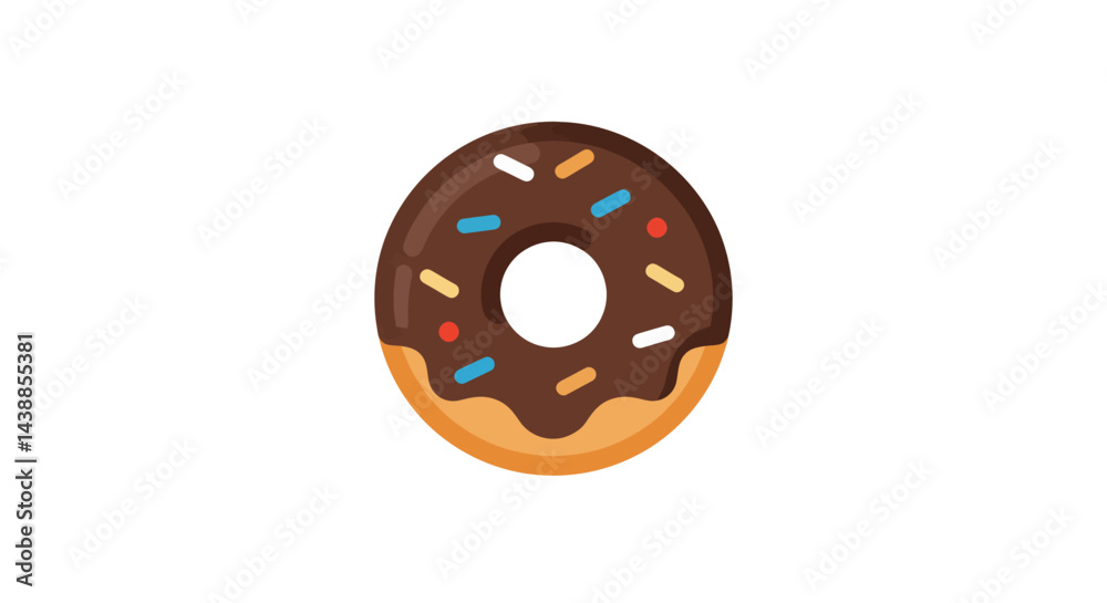 Fototapeta premium Delicious chocolate donut with colorful sprinkles a sweet treat for breakfast or dessert snack food craving