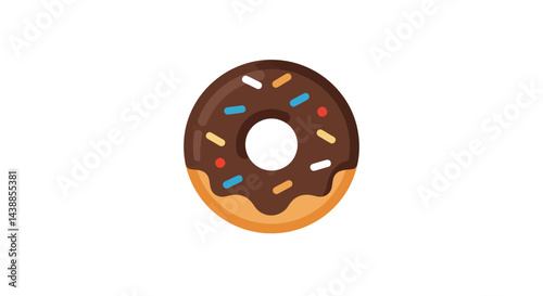 Delicious chocolate donut with colorful sprinkles a sweet treat for breakfast or dessert snack food craving