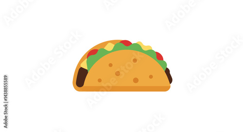Delicious taco illustration with fresh ingredients for Mexican food lovers and restaurant promotions on a white background