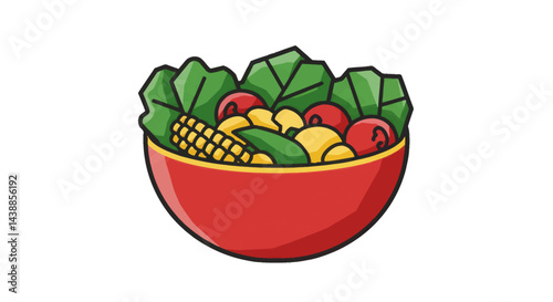 Fresh salad bowl filled with vibrant vegetables for healthy eating and wellness promotion