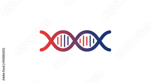 Genetic code double helix strand DNA molecule with vibrant gradient colors for science and medicine research and development
