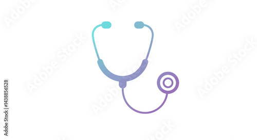 Gradient stethoscope illustration for medical professionals and healthcare industry resources conveying health check and medical examination concept