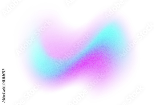 Obraz na płótnie Abstract gradient shape with noise, blue and pink blurred grainy color gradation, vibrant design element. Figure with soft flow effect, isolated on white. Vector illustration. w salonie