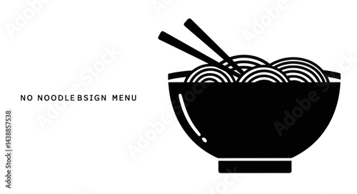 Minimalist noodle bowl with chopsticks for Asian cuisine menu design and restaurant promotion featuring clean lines and modern aesthetic