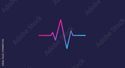 Minimalist neon heartbeat line on dark background symbolizing health, technology, and modern design, perfect for healthcare and digital themes