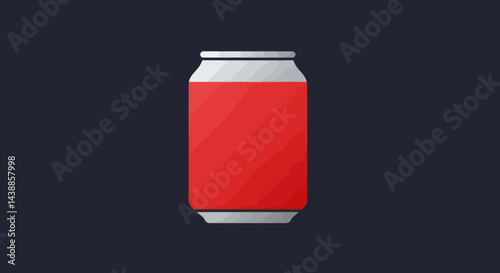 Refreshing red soda can on a dark background perfect for beverage advertising and graphic design projects showcasing canned drinks and simple product mockups