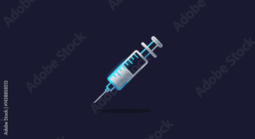 Syringe illustration for vaccination campaign promoting healthcare and medical treatment against virus and disease prevention