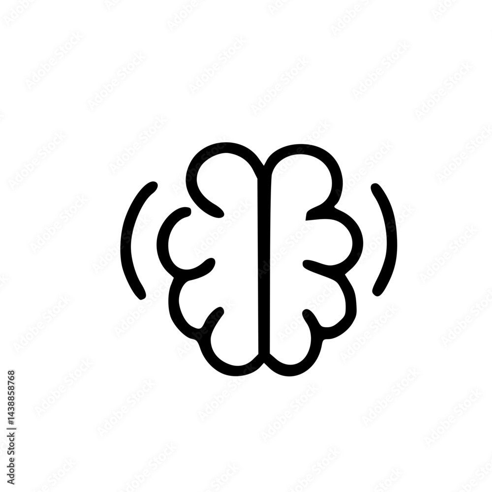Outline Handdrawn Brain Icon Outline Handdrawn Brain Icon