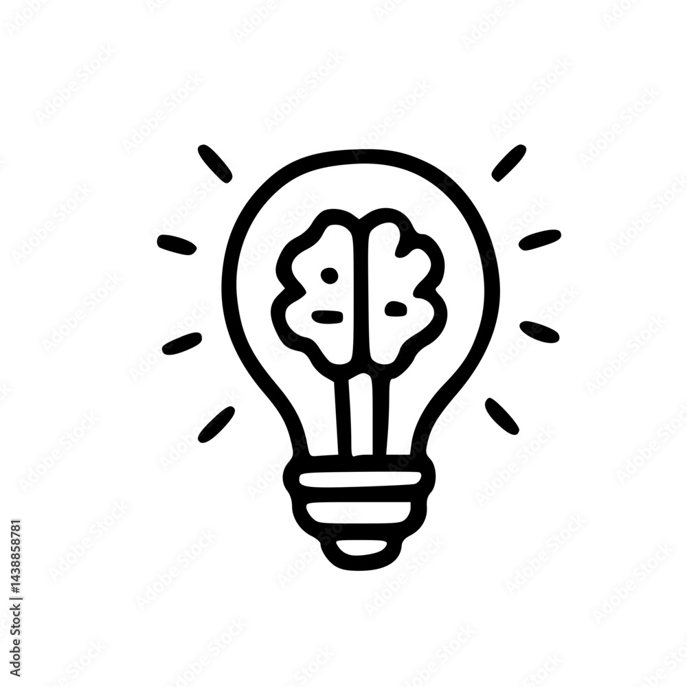 Fototapeta premium Outline Handdrawn Idea Icon