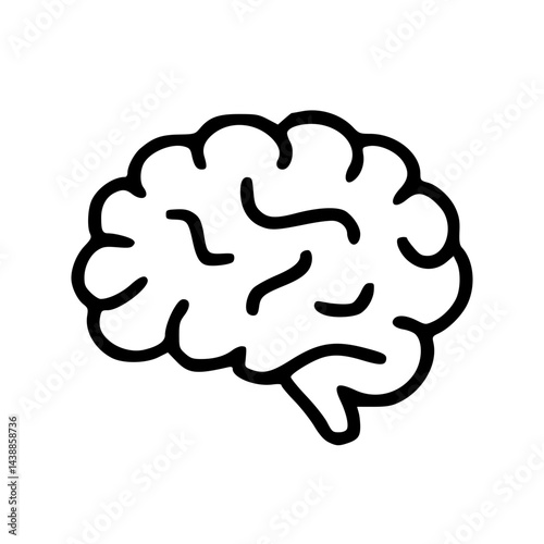 Outline Handdrawn Brain Icon
