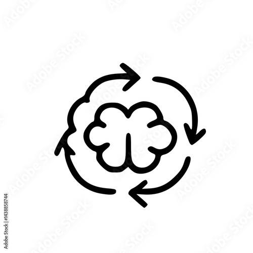 Outline Handdrawn Brain Icon