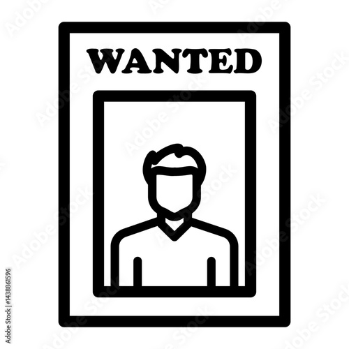 wanted Line Icon