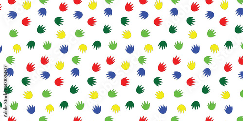 colorful scatter seamless pattern with crocodile footprints. repeat background for textile, fabric, wallpaper and other.