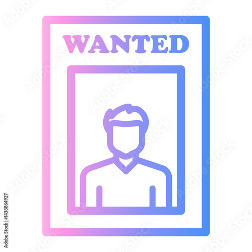 wanted Line Gradient Icon