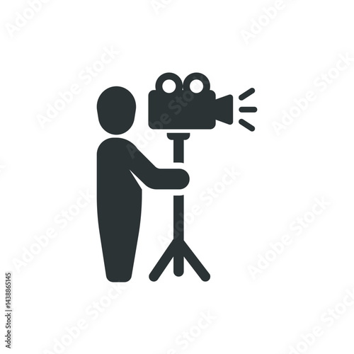 Cameraman icon. Solid glyph series icon