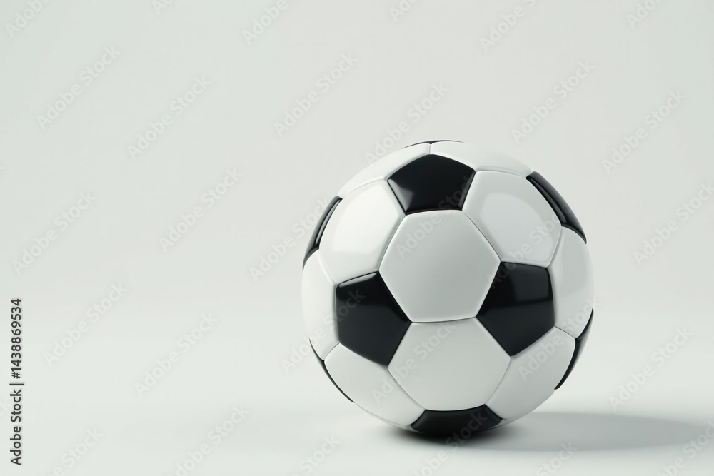 Fototapeta premium New, pristine white football, isolated background , athletic, sports equipment, equipment