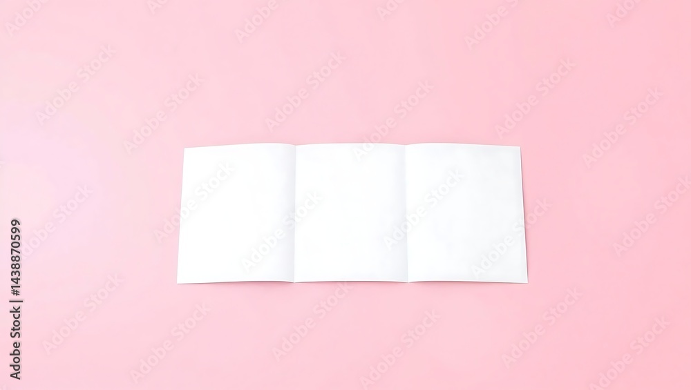 tri-fold brochure open, placed on a soft pink flat studio surface,vector,template tri-fold brochure open, placed on a soft pink flat studio surface,vector,template