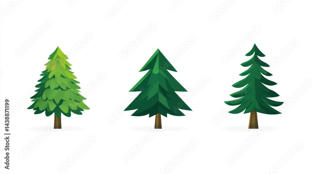 Cartoon Fir Trees Illustration Cartoon Fir Trees Illustration