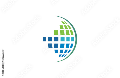 abstract circle solar logo