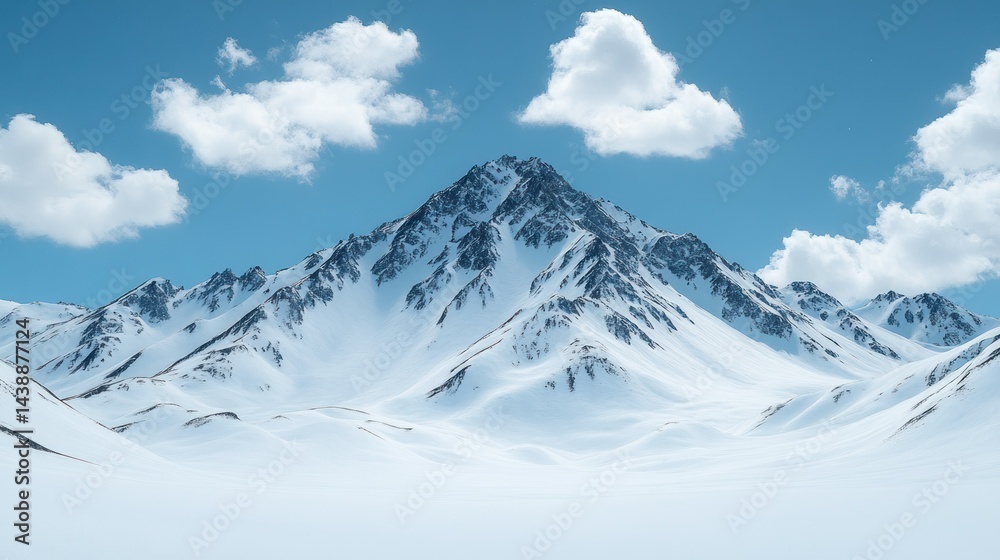Obraz premium Snowy mountain peak under a clear blue sky