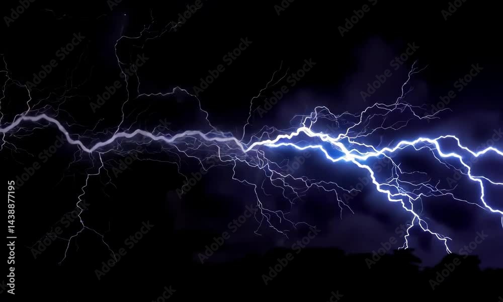 Dramatic electric storm with dynamic lightning bolts over dark sky Dramatic electric storm with dynamic lightning bolts over dark sky