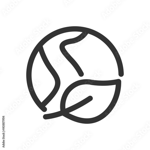 Eco-friendly icon. Leaf and globe, suggesting sustainability, environmental awareness, and natural resources. Ideal for businesses focused on eco-conscious products, recycling, or nature.