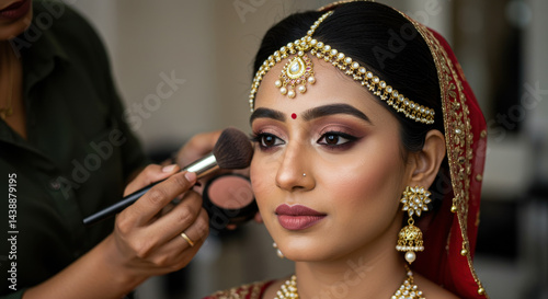 Wallpaper Mural Indian Bride's Radiant Transformation: Makeup Magic Unveiled! Stunning Wedding Beauty, Bridal Glam, and Exquisite Jewelry. Torontodigital.ca