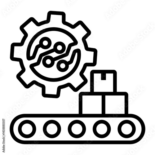 smart factory Line Icon