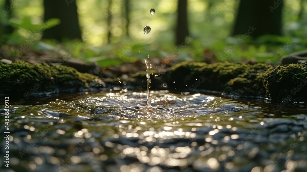 Fototapeta premium Forest spring water droplet splash