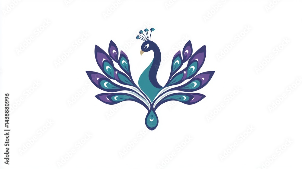 Fototapeta premium Peacock graphic design, logo, artistic