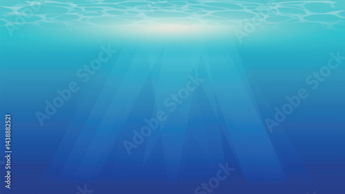 光刺す美しい海中・深海の風景・海のイラスト背景素材