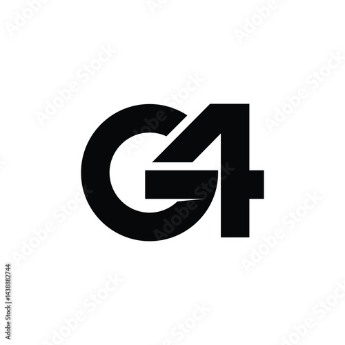 G4 Logo, Letter G and 4 dual meaning logo design