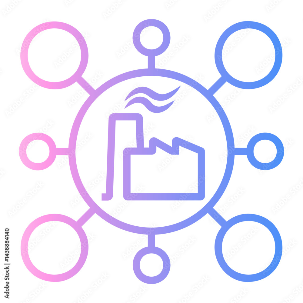 smart factory Line Gradient Icon smart factory Line Gradient Icon