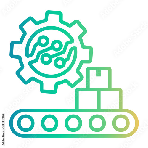 smart factory Line Gradient Icon