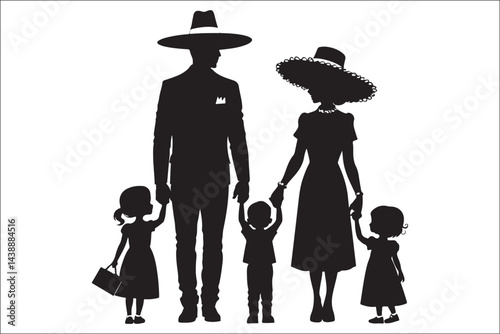 Family Fiesta Silhouettes | Cinco de Mayo Vector Art for Crafts & Party Décor