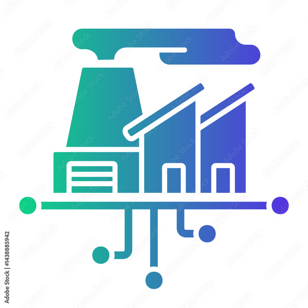 smart factory Gradient icon smart factory Gradient icon