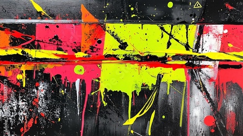 Vibrant abstract art with dripping paint