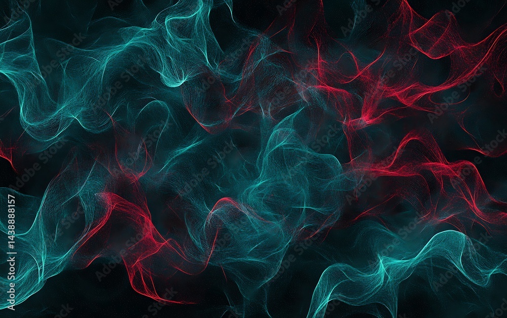Abstract Swirls Texture with Teal and Red Lines on Transparent Background Abstract Swirls Texture with Teal and Red Lines on Transparent Background