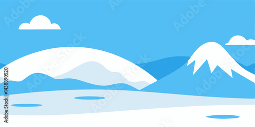 Cartoon Open White Tundra Background Vector Illustration