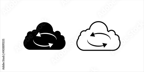  sync cloud icon . vector illustration, pictogram isolated on white background. color editable