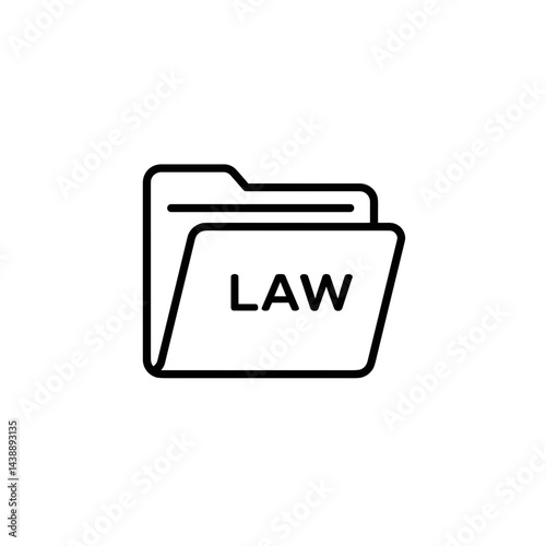 Legal document folder representing law in minimalist style  