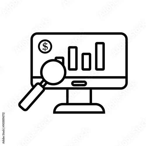 Cost reduction analysis line icon. Accountancy. Expense decline. Economic analysis. Stages and elements of a successful production cycle. Editable stroke