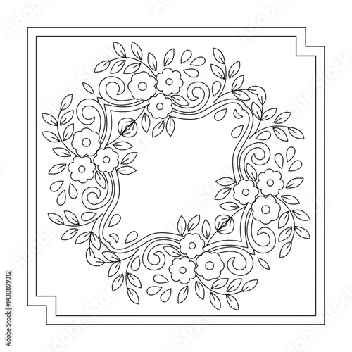 decorative frame with floral ornament