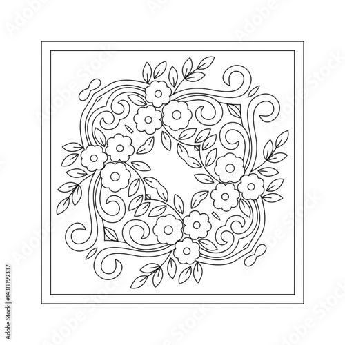 vintage frame with floral ornament