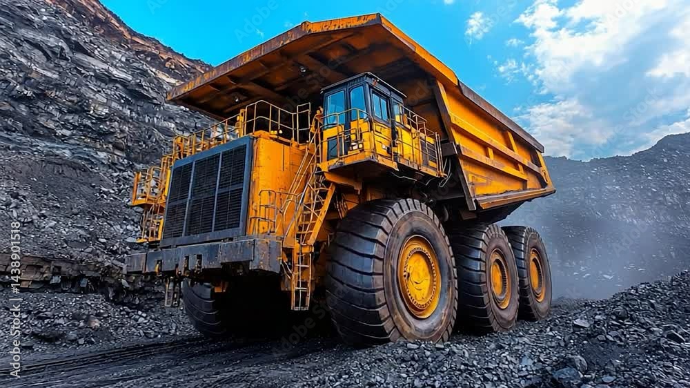 Mining truck in coal mine Mining truck in coal mine